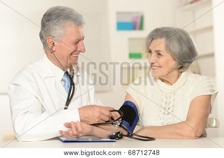 Elderly woman came