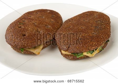 Two Rye Flatbred On A Plate