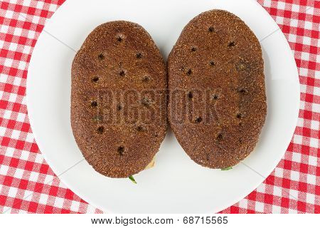 Two Rye Flatbred On A Plate