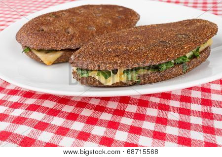 Two Rye Flatbred On A Plate