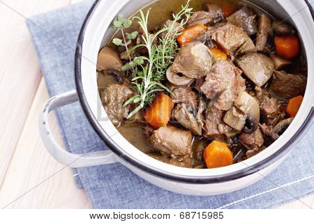 delicious goulash with mushroom - food and drink