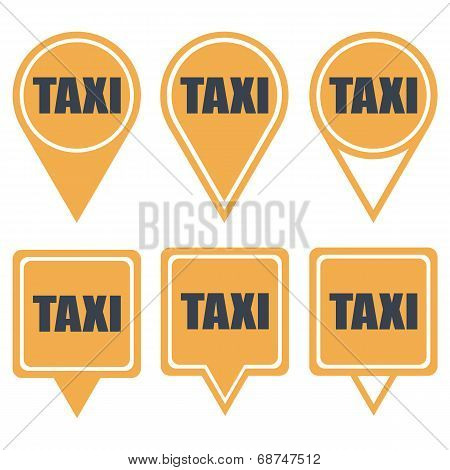 Navigation yellow pins for taxi