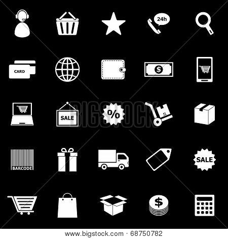 E-commerce Icons On Black Background
