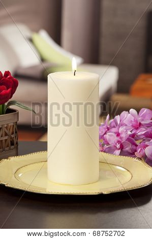 Still Life Of Home Lighting Candles