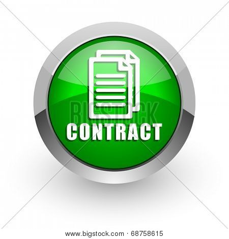 contract green glossy web icon