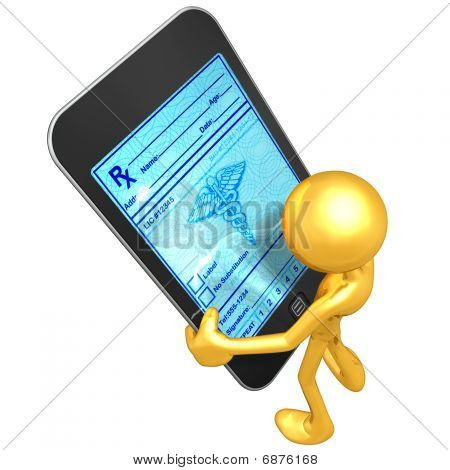 Chico de oro con salud de dispositivo de pantalla táctil