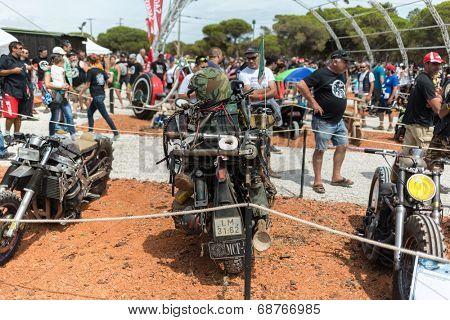 FARO - JULY 19: motorcycle exhibition at the XXXIII - International Motorcycle Meeting in Faro, Portugal, July 19, 2014 