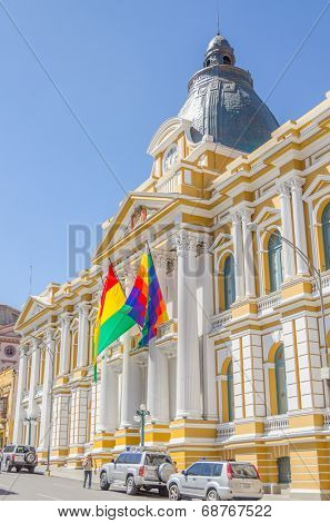 LA PAZ, BOLIVIA, MAY 8, 2014 - Government Palace of Bolivia, Plaza Murillo 