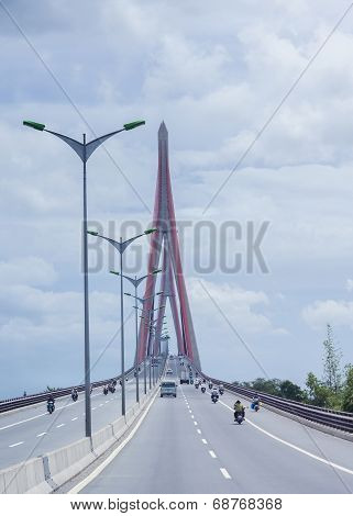 Can Tho Bridge Over The Hau River.