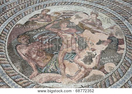 Roman mosaic of Theseus and the Minotaur