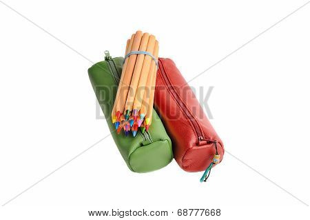 Red And Green Sleeves With Color Pencils