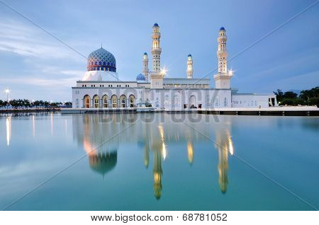 Floating Mosque in Kota Kinabalu city in Malaysia