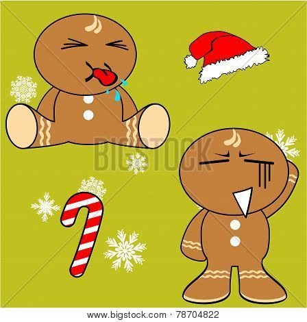 cookie man cartoon xmas set