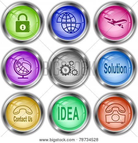 Business set. Vector internet buttons.