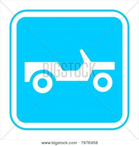 Blauw bord geïsoleerd op een witte achtergrond