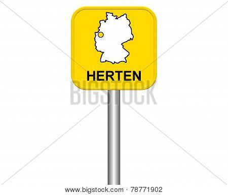 Sign of german city Herten
