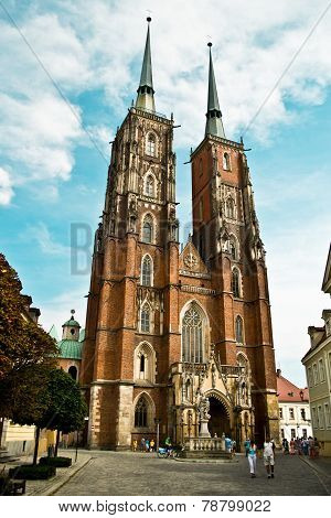 Cathedral In Ostrow Tumski In Wroclaw