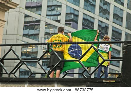 Protest Against Federal Government Corruption In Brazil