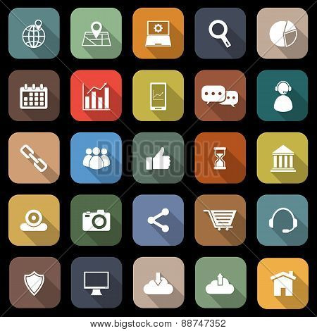 Seo Flat Icons With Long Shadow