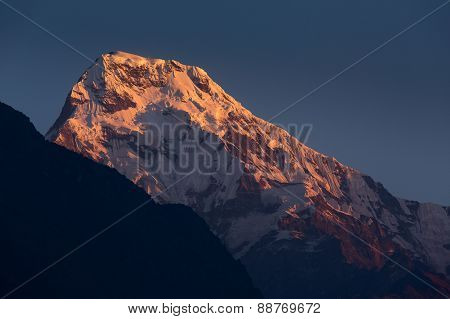 Annapurna I Himalaya Mountains View From Poon Hill 3210M At Sunset
