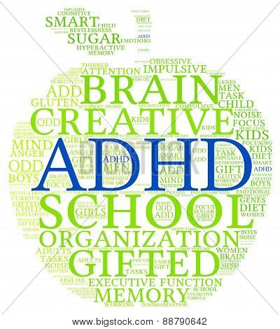 ADHD Apple Shaped Word Cloud