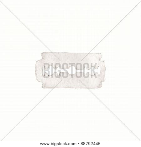 Razor. Watercolor razors on the white background, aquarelle. Barber shop. Vector illustration.