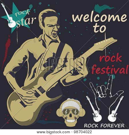 guitar man vector
