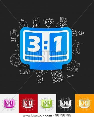 score board paper sticker with hand drawn elements