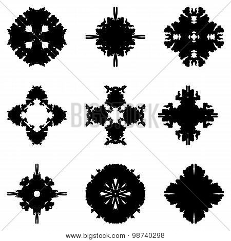 Set of nine hand draw elements for design.