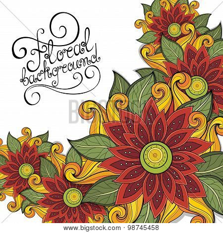 Vector Colored Floral Background