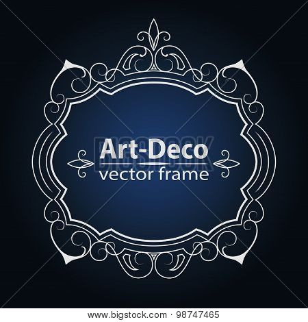 Vector geometric linear style frame - art deco