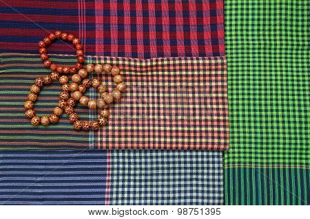 Colorful Traditional Khmer Scarfs And Beads