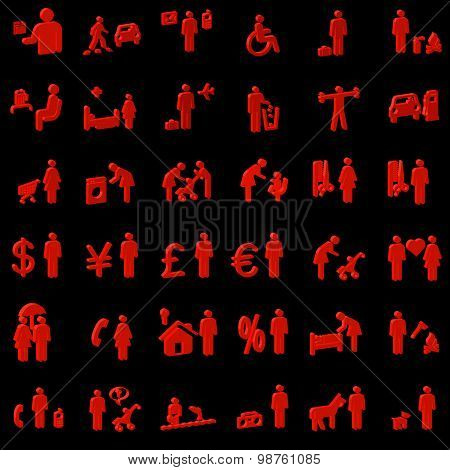 Website and Internet 3D Icons - People