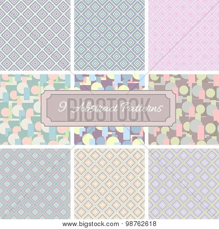 abstract geometric seamless patterns.  background.Vector illustration design