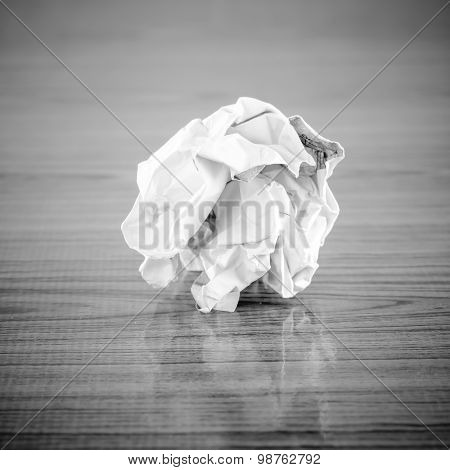 Crumpled Paper Black And White Color Tone Style