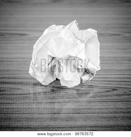 Crumpled Paper Black And White Color Tone Style