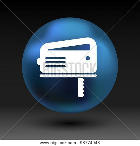 Cutting fretsaw symbol appliance icon Vector illustration
