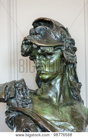 PARIS, FRANCE - SEPTEMBER 12, 2014: Paris - Museum Rodin. The bronze bust of Bellona
** Note: Shallow depth of field