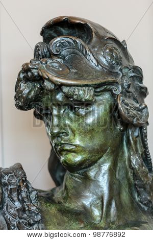 PARIS, FRANCE - SEPTEMBER 12, 2014: Paris - Museum Rodin. The bronze bust of Bellona
