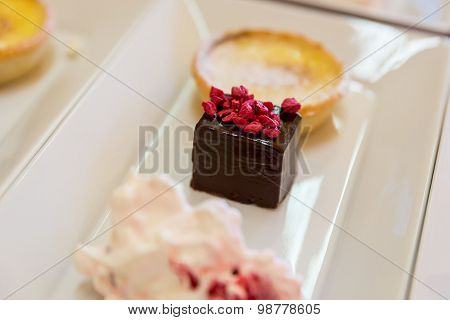 Lemon Tart, Brownie Mouse Pudding Platter