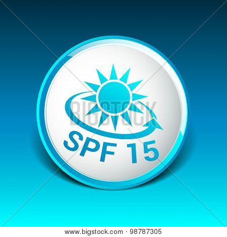 spf fifteen shield sticker badge label banner sign isolated.
