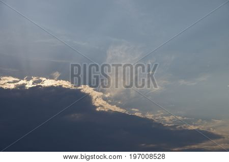One, alone, lonely, dramatic cloud on the blue sky