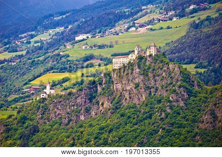 Kloster Saben Castle On Green Apls Hills Near Sabiona