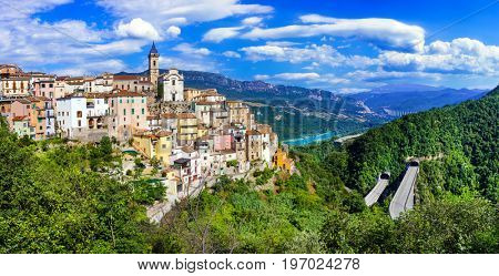 beautiful villages of Itay  - Colledimezzo in Abruzzo, Lago di Bomba