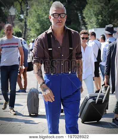 FLORENCE- 13 Giugno 2017 Domenico Gianfrate on the street during the Pitti