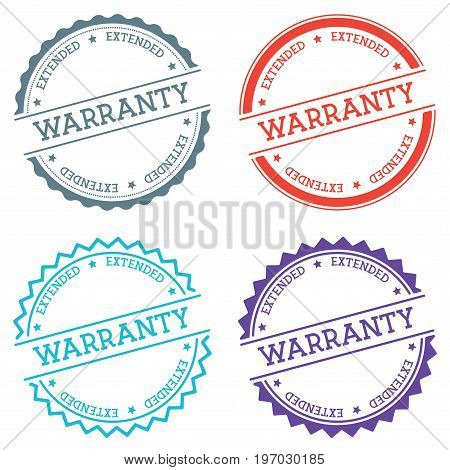 Warranty Extended Badge Isolated On White Background. Flat Style Round Label With Text. Circular Emb