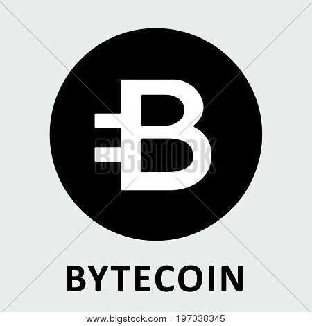 Bytecoin (BCN) criptocurrency black and white icon for apps and websites.