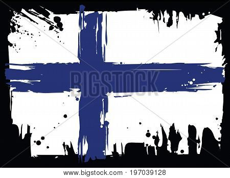 A Flag Illustration of the country of Finland