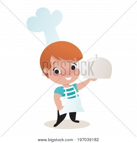 little child boy illustration vector flat style