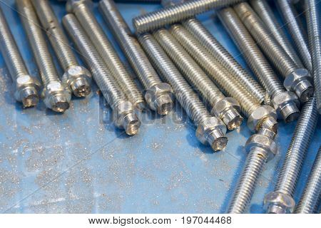 The screw stud bolt in the container box